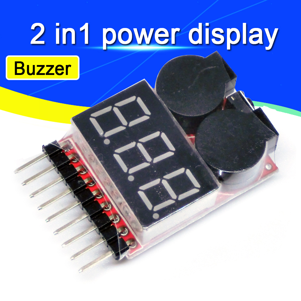 Drone Battery Alarm - For 1S/2s/3s/4s/5s/6s/7s/8s Low Voltage Buzzer Alarm