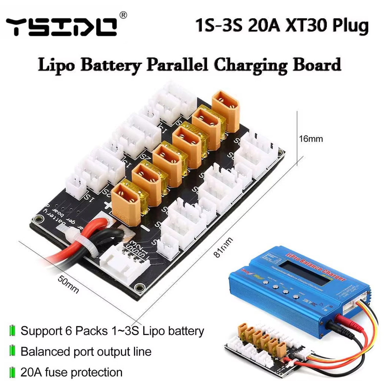 YSIDO Lipo Battery Parallel Ch - مراجعة Drone Battery Parallel Board وسعره