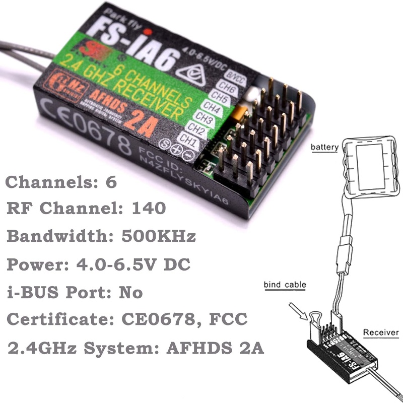 Flysky FS-IA6 Receiver 6CH Dua - مراجعة Drone Battery Plate وسعره