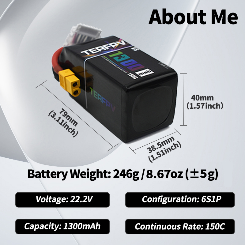 TERFPV Lipo Battery 6S 22.2V 1 - مراجعة Drone Battery Plate وسعره