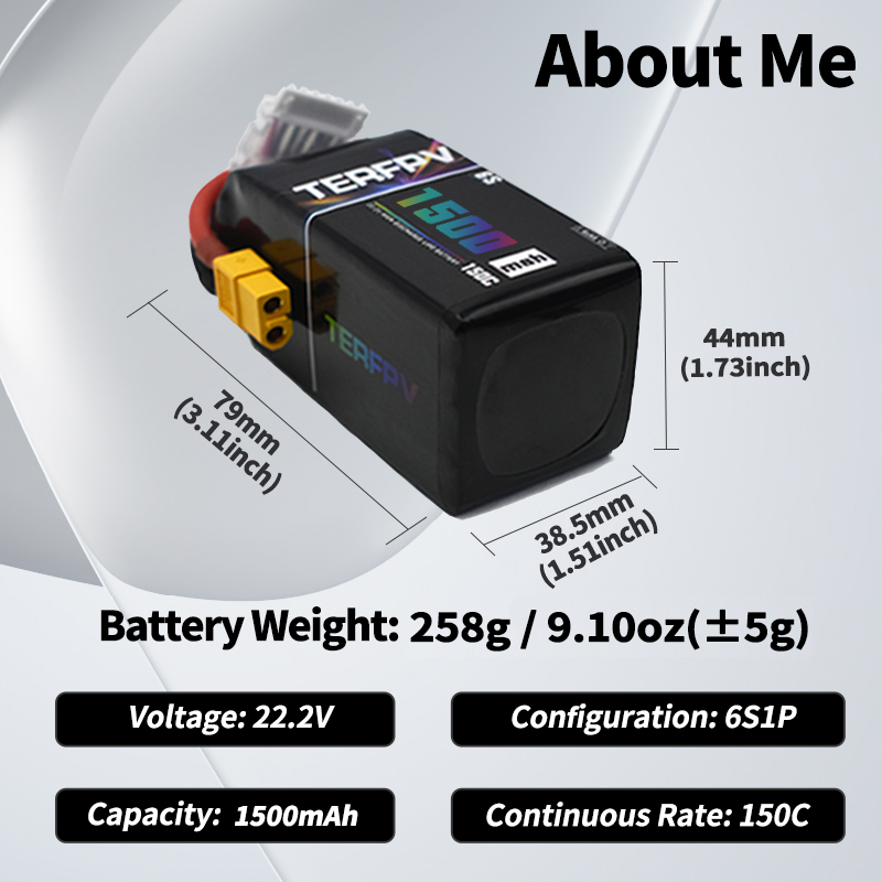 TERFPV Lipo Battery 6S 22.2V 1 - مراجعة Drone Battery Plate وسعره