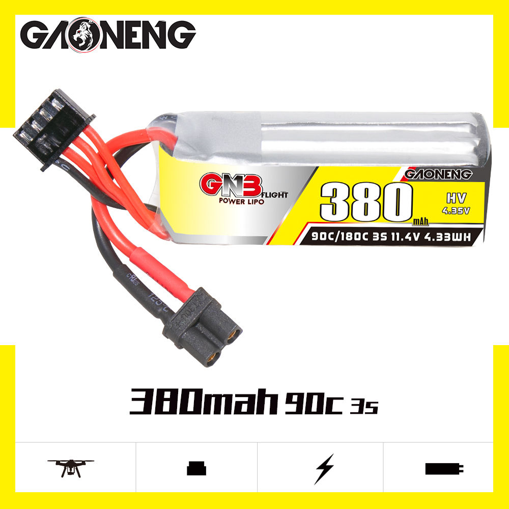 GNB GAONENG 3S 11.4V HV 380mah - مراجعة Drone Battery High Voltage وسعره