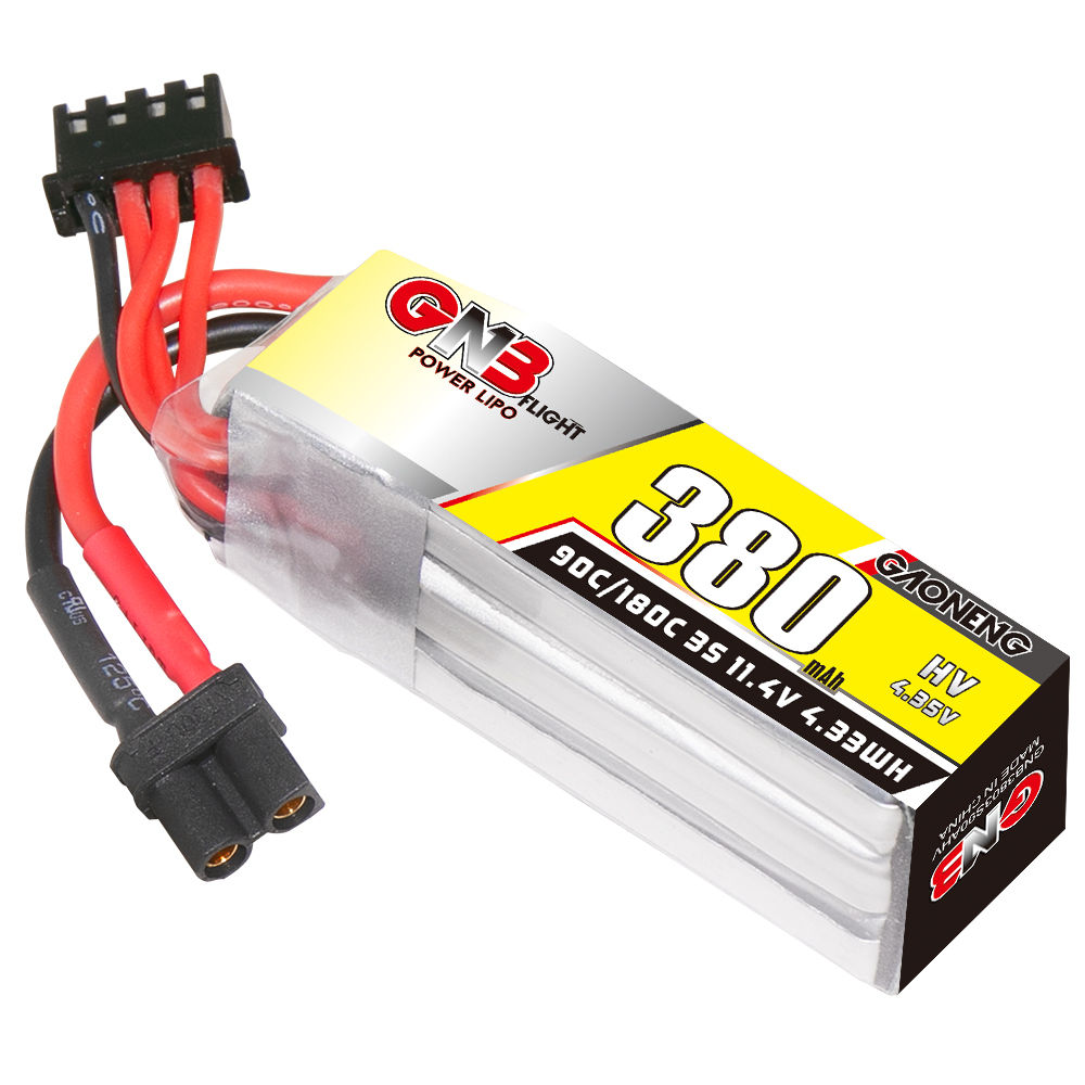 GNB GAONENG 3S 11.4V HV 380mah - مراجعة Drone Battery High Voltage وسعره