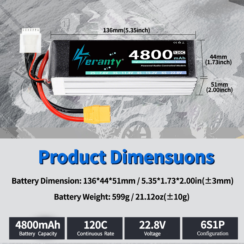 TERANTY 6S 4800mAh Lipo Batter - مراجعة Drone Battery Plate وسعره