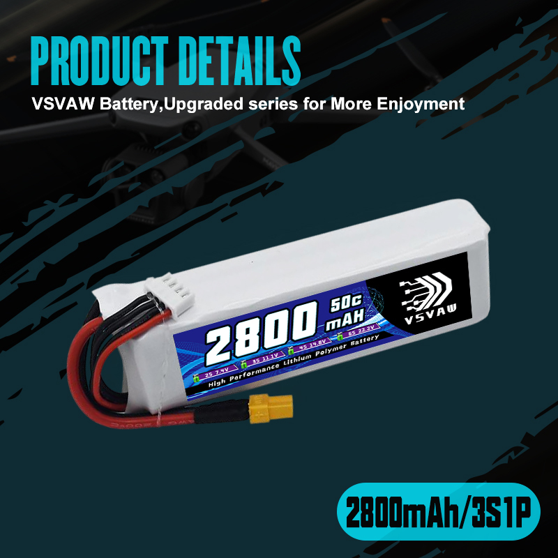 VSVAW 3S 2800mAh Lipo Battery  - مراجعة Drone Battery 3S وسعره