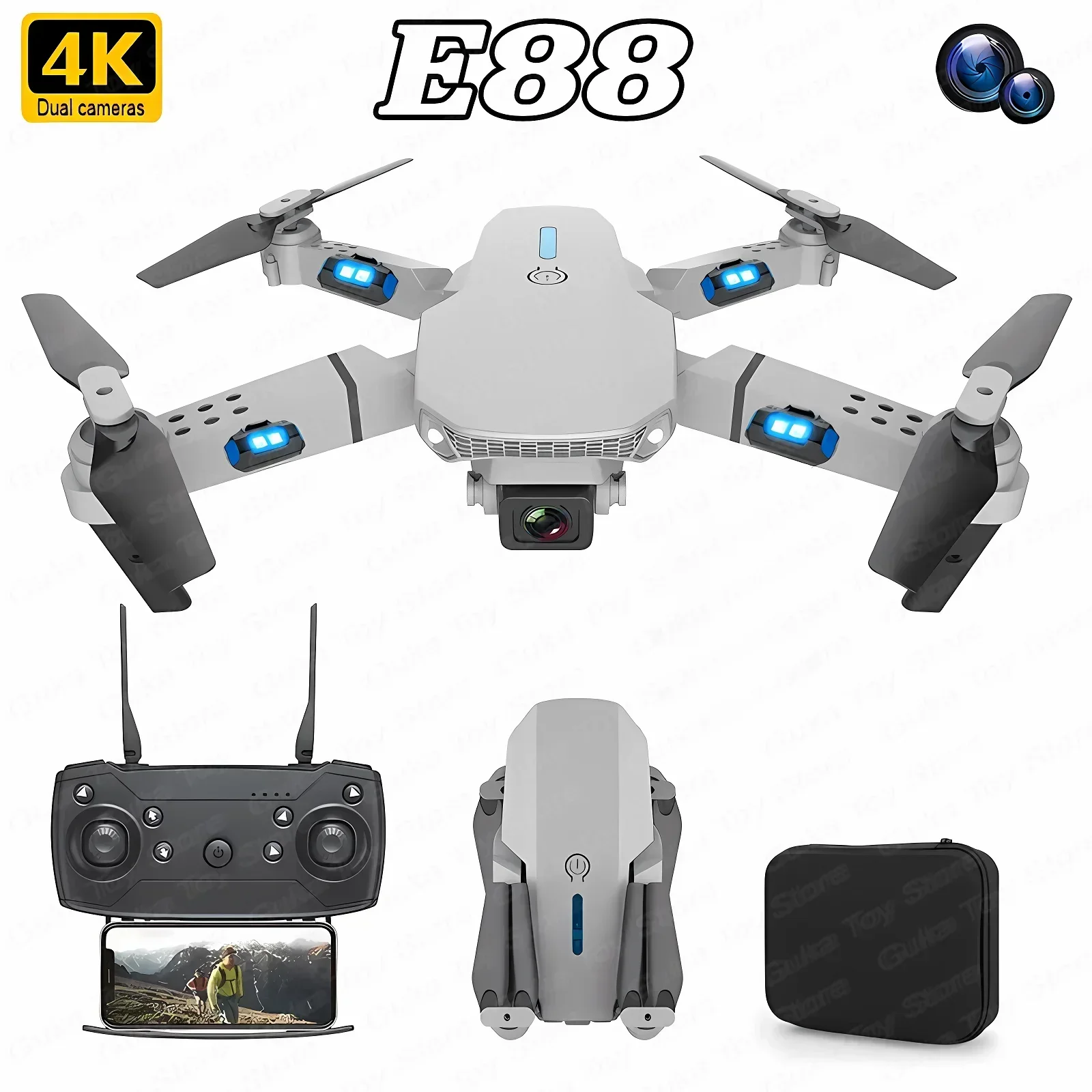 E88 Pro WIFI FPV Drone Wide An - مراجعة Drone Battery Box وسعره