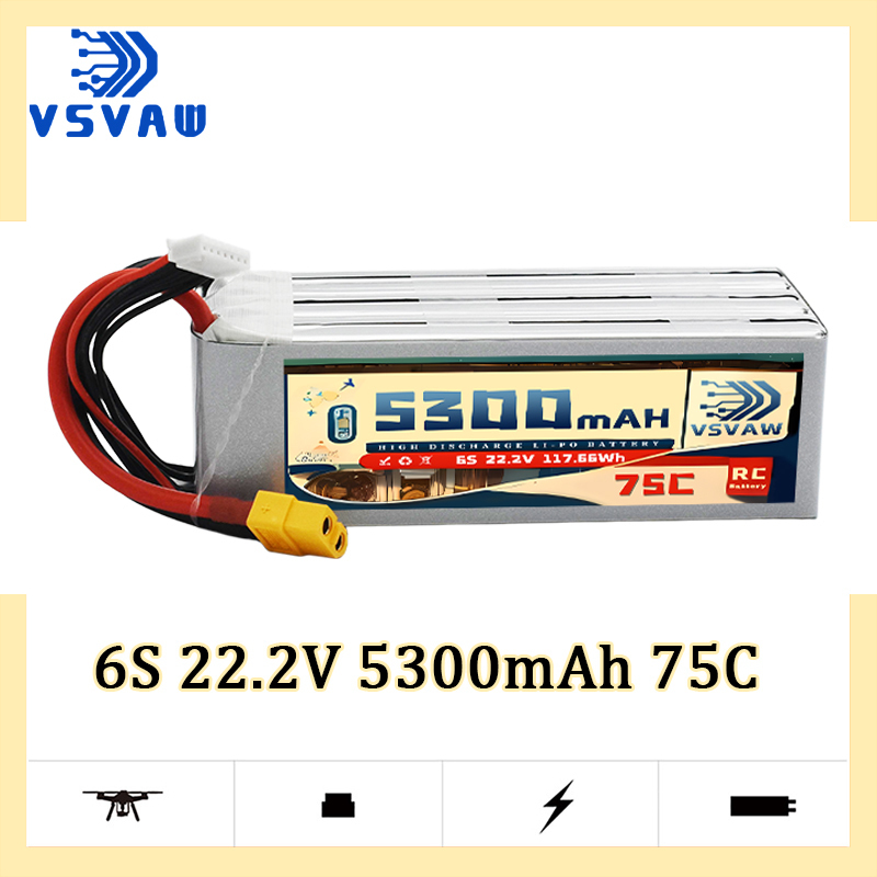 VSVAW 6S 5300mAh Lipo Battery  - مراجعة Drone Battery Connector وسعره