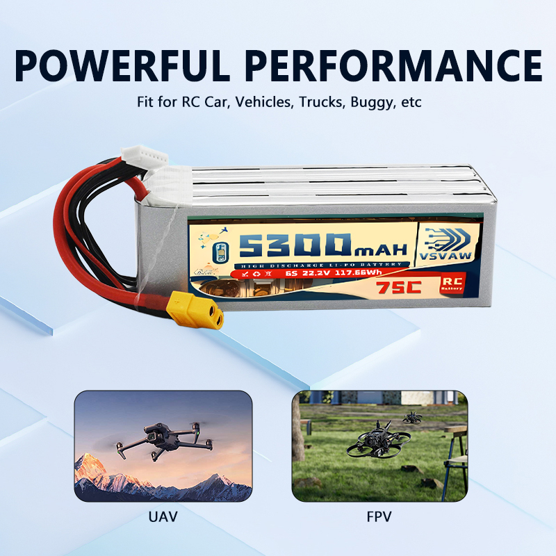 VSVAW 6S 5300mAh Lipo Battery  - مراجعة Drone Battery Connector وسعره