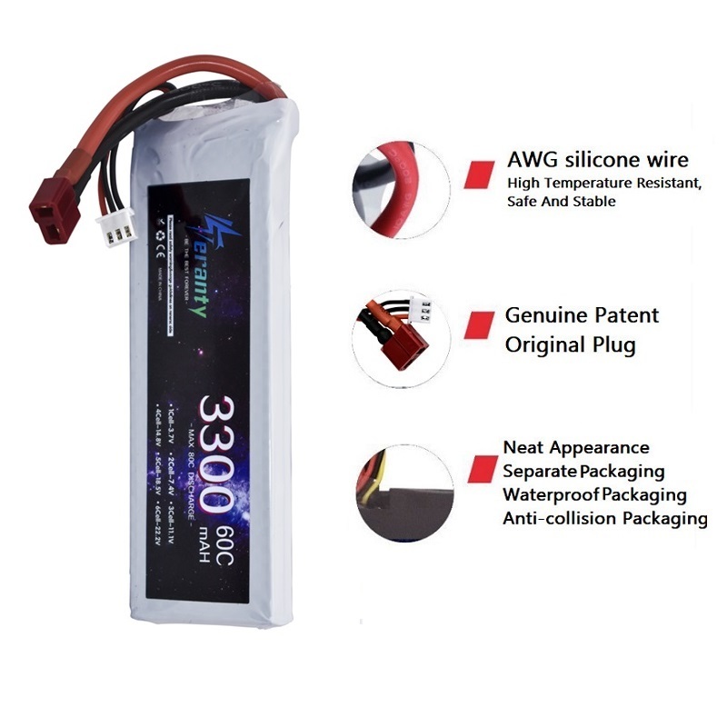 2S 7.4V LiPo Battery 3300mAh 6 - مراجعة Drone Battery Connector وسعره