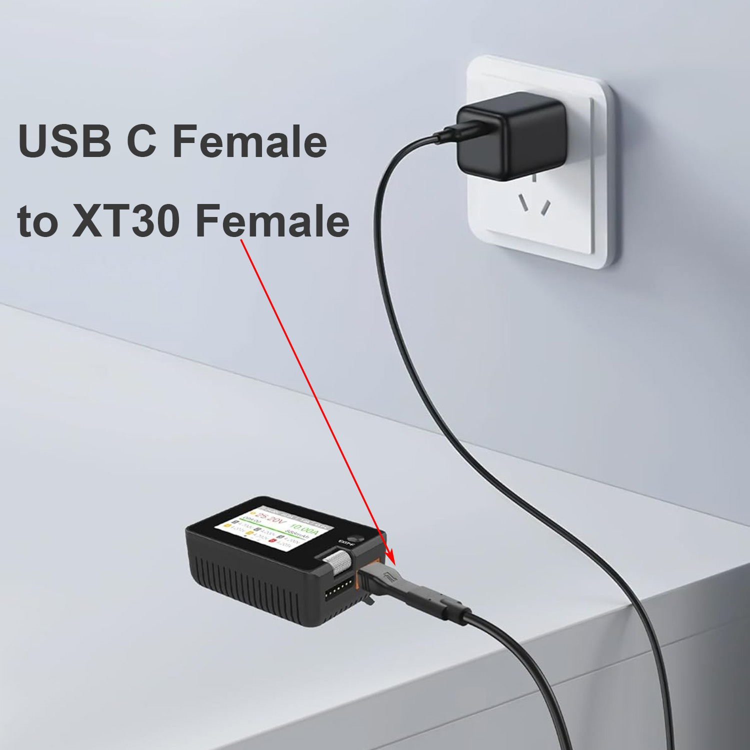 1pc USB Type C Female Input to - مراجعة Drone Battery Connector وسعره