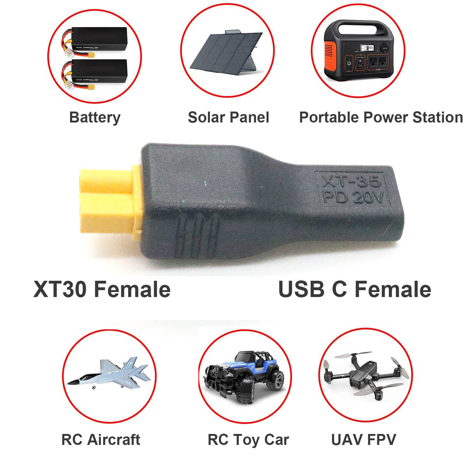 1pc USB Type C Female Input to - مراجعة Drone Battery Connector وسعره