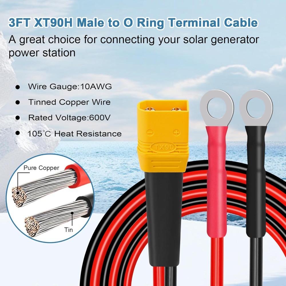 XT90 to O Ring Terminal Cable  - مراجعة Drone Battery Connector وسعره