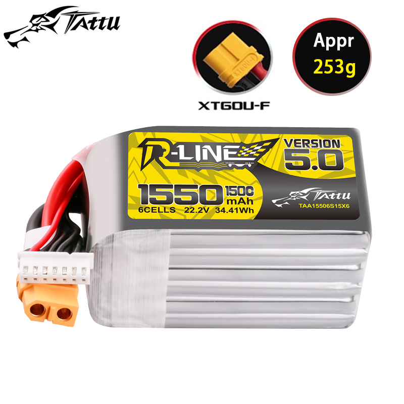 TATTU-R-LINE 5.0 22.2V 1550mAh - مراجعة Drone Battery Plate وسعره