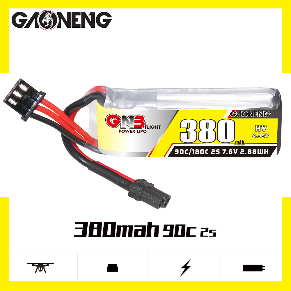 GNB 2S 7.6V 380mAh 90C/180C Li - مراجعة Drone Battery Plate وسعره