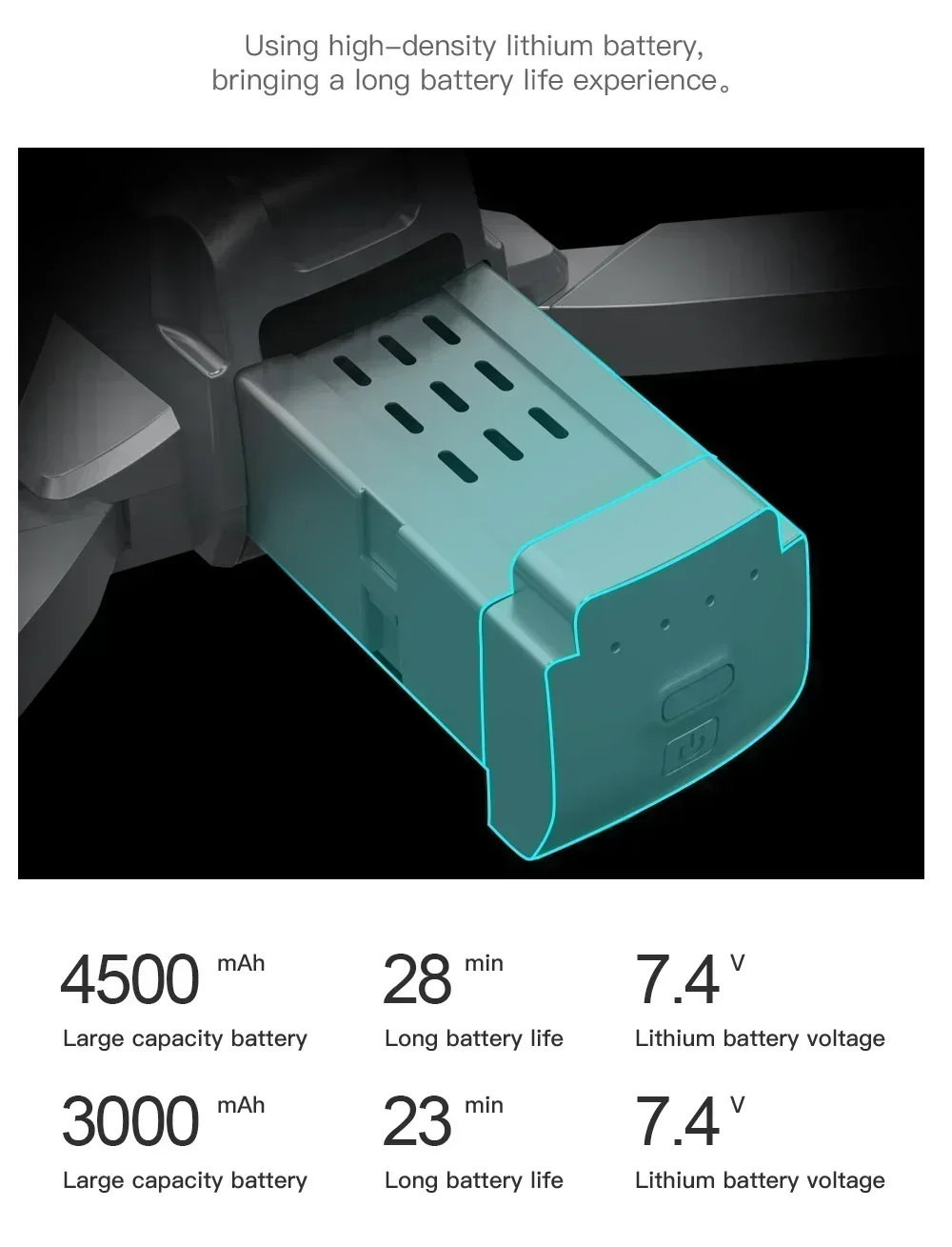 7.4v 4500mah L600 Pro Max Dron - مراجعة Drone Battery Li-Ion وسعره