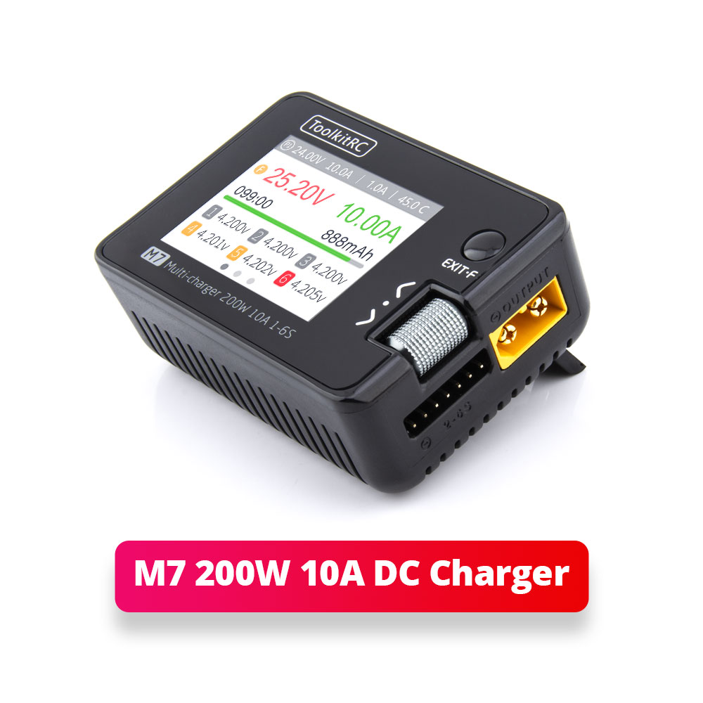 ToolkitRC M7 200W 10A Balance  - مراجعة Drone Battery Voltage Checker وسعره