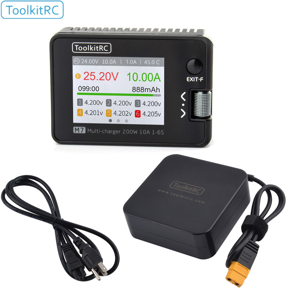 ToolkitRC M7 200W 10A Balance  - مراجعة Drone Battery Voltage Checker وسعره