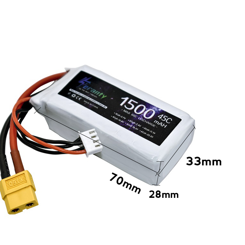 TERANTY 3s 45C 11.1V 1500mah L - مراجعة Drone Battery Li-Ion وسعره
