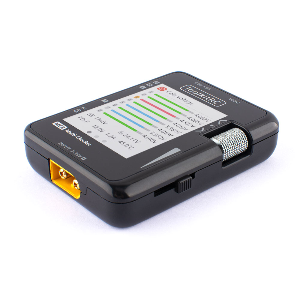ToolkitRC MC8 Mini Size Cell c - مراجعة Drone Battery Voltage Checker وسعره
