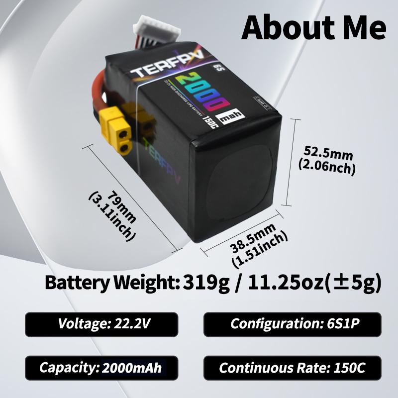 TERFPV 6S 22.2V 2000mAh 150C/3 - مراجعة Drone Battery Plate وسعره