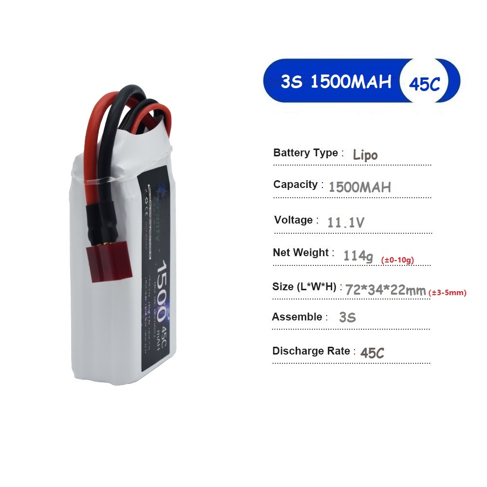 11.1V LiPo Battery 3S 1500mah  - مراجعة Drone Battery 3S وسعره