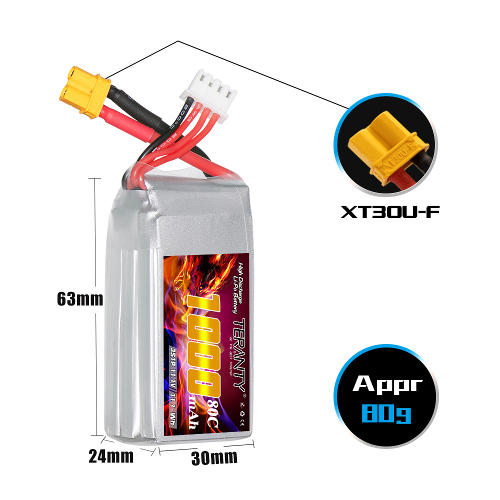 TERANTY 3S 11.1V 80C/160C 1000 - مراجعة Drone Battery 3S وسعره